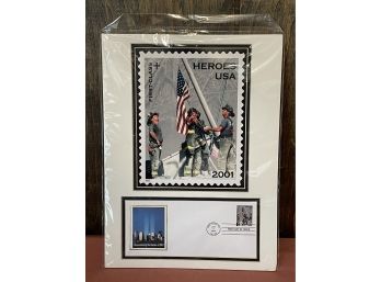September 11th Commemorative Stamp First Cover Stamp - Matted
