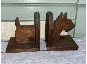 Cute Wood Scotty Dog Bookends