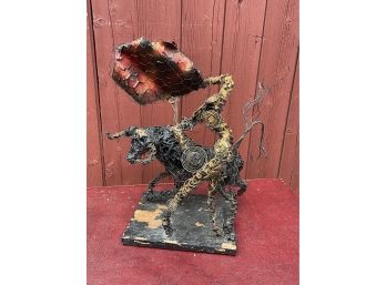 Vintage Mixed Media Wire Matador Sculpture - Bull Fight