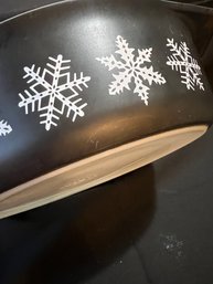 Vintage Pyrex Black Snow Flakes Casserole