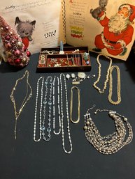 Mixed Lot Of Jewelry Fresh Water Pearls Misc Watch Faces & Other Items