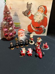 Vintage Miniature Christmas Wood Collectible Santa Claus Items