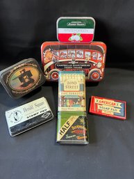 Vintage Lot Of Advertising Tins Tobacco Ink Sewing