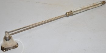 12' M.O.P. HANDLED SILVER PLATED CANDLE SNUFFER