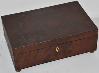 19TH CENT MAHOGANY DOCUMENT BOX
