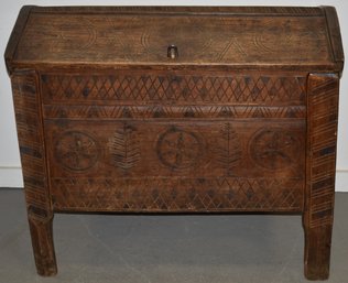UNUSUAL HEAVILY CARVED NORWEGIAN STYLE CHEST