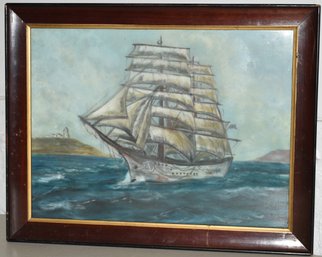 LATE 19TH CENT PASTEL OF CLIPPER SHIP