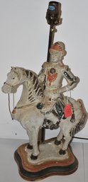 CHINESE TANG STYLE HORSE & RIDER LAMP