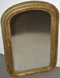 PAINTED GESSO ON WOOD FRAMED MIRROR W/ ARCHED TOP