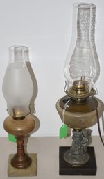 2 19TH CENT OIL LAMPS