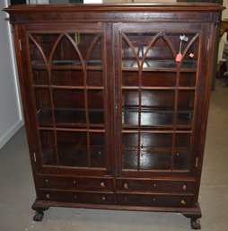 CHIPPENDALE STYLE GLASS FRONT BOOKCASE