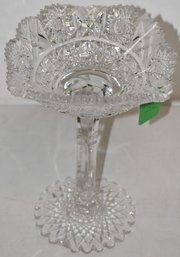 9 1/2' CUT GLASS TALL COMPOTE