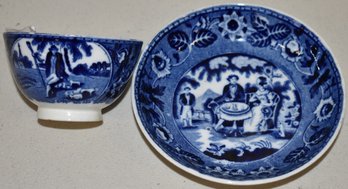 STAFFORSHIRE BLUE HANDLERS CUP & SAUCER