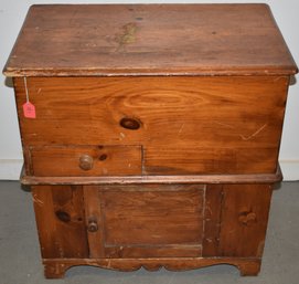 VICTORIAN PINE LIFT TOP COMMODE