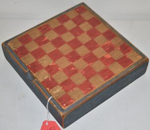 PAINTED WOODEN GAMEBOARD BOX