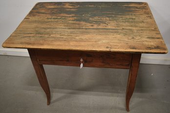 EARLY PAINTED 1 DRAWER TAVERN TABLE