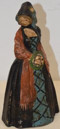 PAINTED CAST IRON SOUTHERN BELLE DOORSTOP