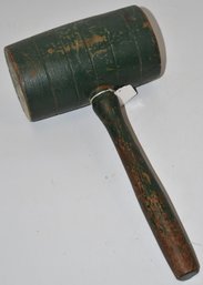 TURNED PAINTED WOODEN MALLET