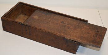 19TH CENT OAK SLIDE TOP BOX