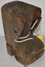 FOKLY CARVED WOODEN BOOT