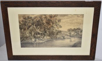 19TH CENT CHARCOAL DRAWING