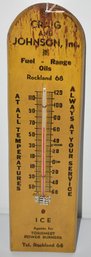 VINTAGE WOODEN ADVERTISING THERMOMETER