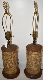 PR. VINTAGE NEO-CLASSICAL POTTERY TABLE LAMPS