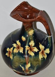 OLD MORAVIAN DECORATED POTTERY EWER