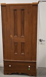 19TH CENT GRAIN PAINTED PINE ARMOIRE