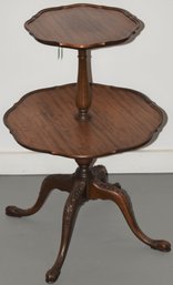 2 TIER CHIPPENDALE STYLE MAHOGANY STAND