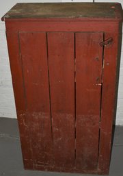 SM. 19TH CENT PINE 1 DOOR WALL CUPBOARD
