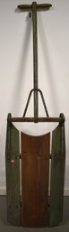 PRIMITIVE PAINTED WOODEN PULL SLED