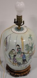 19TH CENT CHINESE FAMILLE VERTE TABLE LAMP