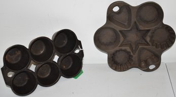 (2) CAST IRON MUFFIN PANS