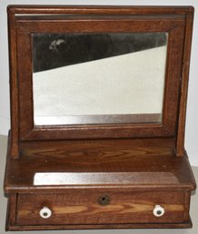 19TH CENT GRAIN PAINTED DRESSER BOX W/ MIRROR
