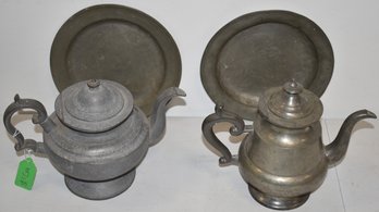 4 PC. LOT EARLY PEWTER