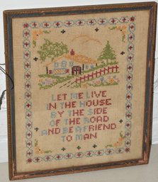 VINTAGE CROSS STICHED MOTTO