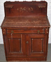 VICTORIAN PAINTED PINE COMMODE