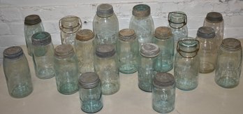 COLLECTION OF GLASS CANNING JARS
