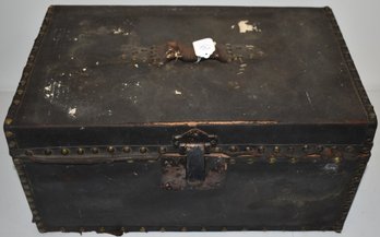 19TH CENT LEATHER COVERED DOCUMENT BOX