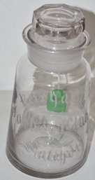 EARLY BLOWN GLASS ADVERTISING JAR