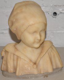 ITIALIAN ALABASTER BUST OF YOUNG CHILD