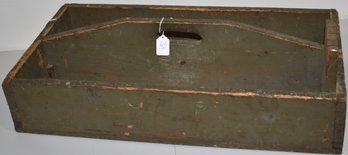 PAINTED PRIMITIVE PINE TOOL TRAY