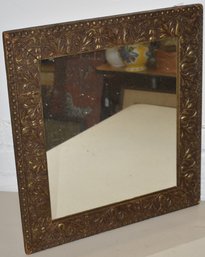 FANCY PAINTED GESSO OVER WOOD MIRROR
