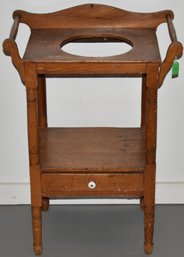 19TH CENT PINE 1 DRAWER WASHSTAND IN NATURAL FINISH
