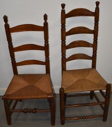 (2) 18TH CENT LADDEERBACK CHAIRS
