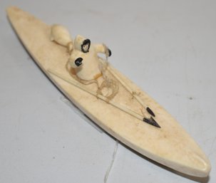 7' INUIT CARVING OF HUNTER