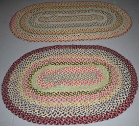 2 LONG OVAL BRAIDED RUGS