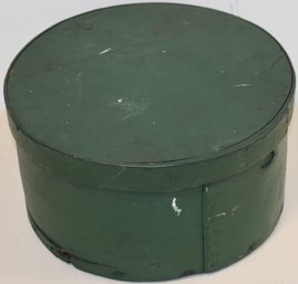 LG. ROUND PATINED WOODEN PANTRY BOX