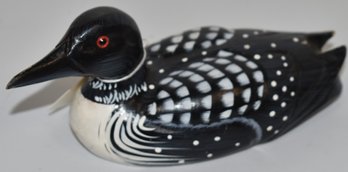 SM. PAINTED & CARVED LOON DECOY